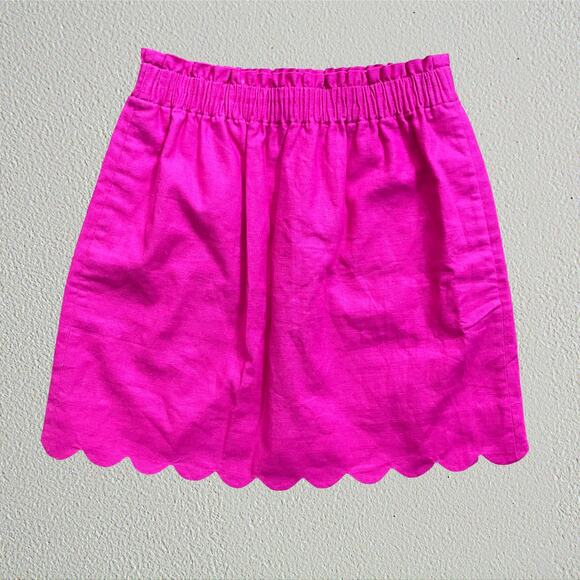 Hot pink scalloped hem short skirt J.Crew Factory preppy light academia - Picture 3 of 5